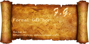 Forrai Gábor névjegykártya