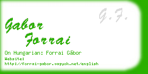 gabor forrai business card